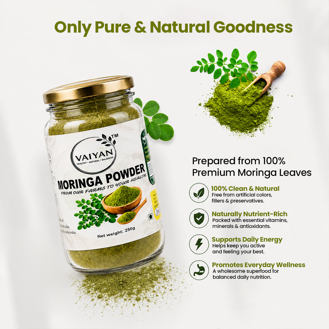 Vaiyan Organics Moringa Powder 250g