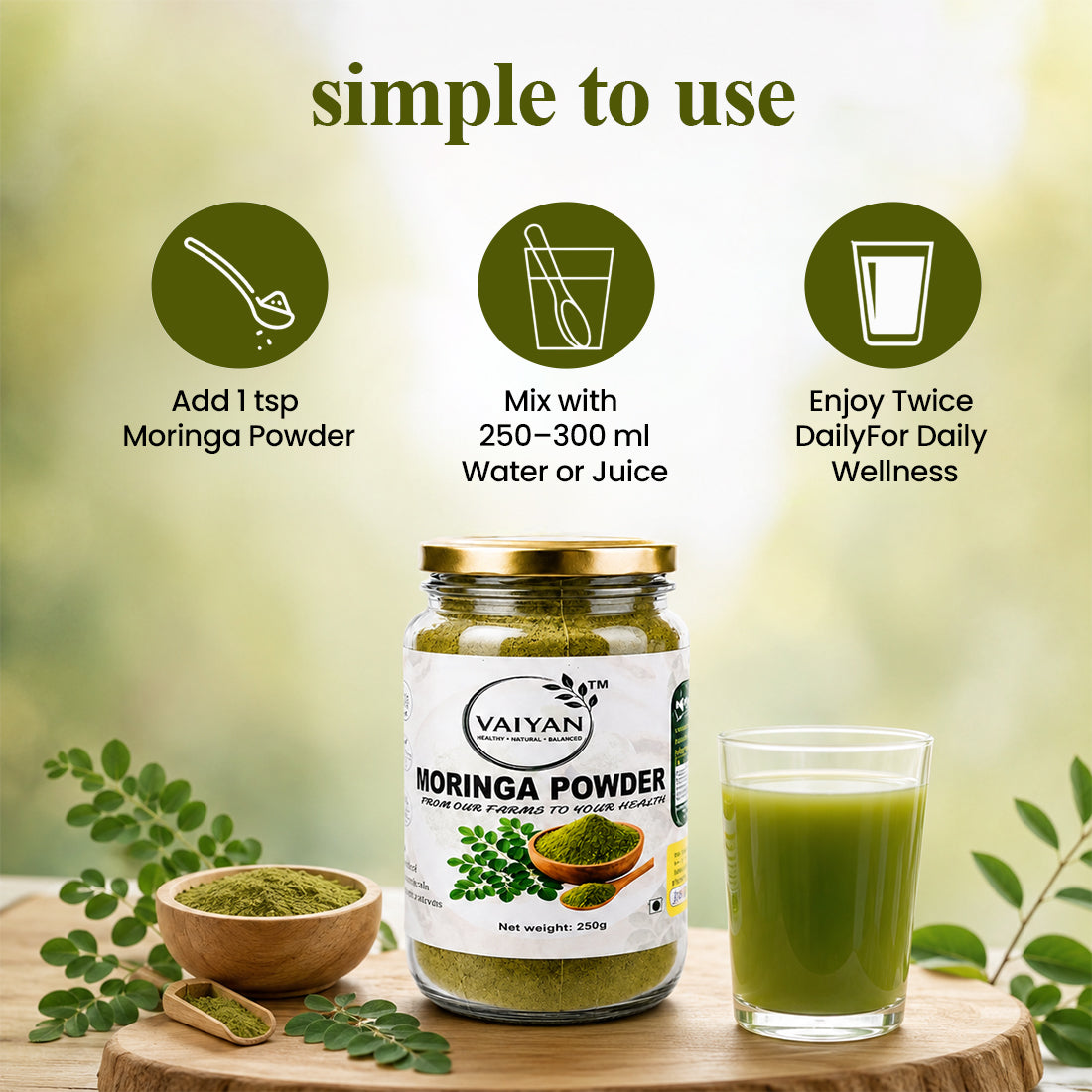Vaiyan Organics Moringa Powder 250g